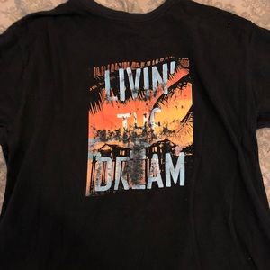 Vintage Distressed Print Livin The Dream Shirt